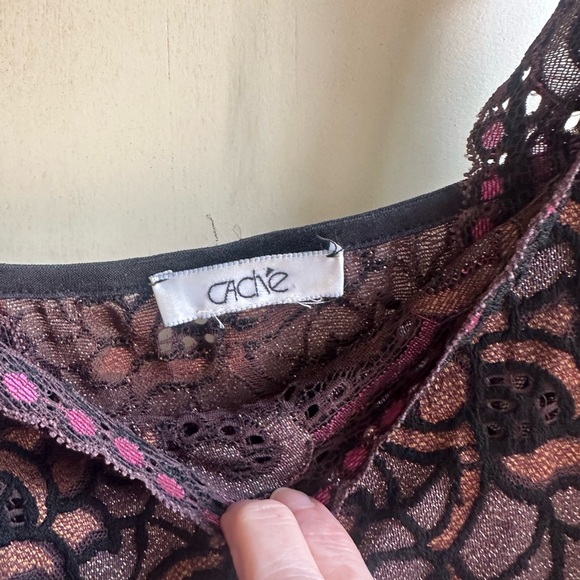 HALF OFF CACHE METALLIC LACE Tank in vibrant jewel tone colors in Excellent cond - Picture 5 of 9